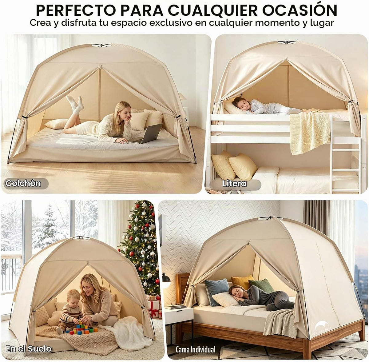 Tienda de campaña con cama individual para niños y adultos, tiendas...