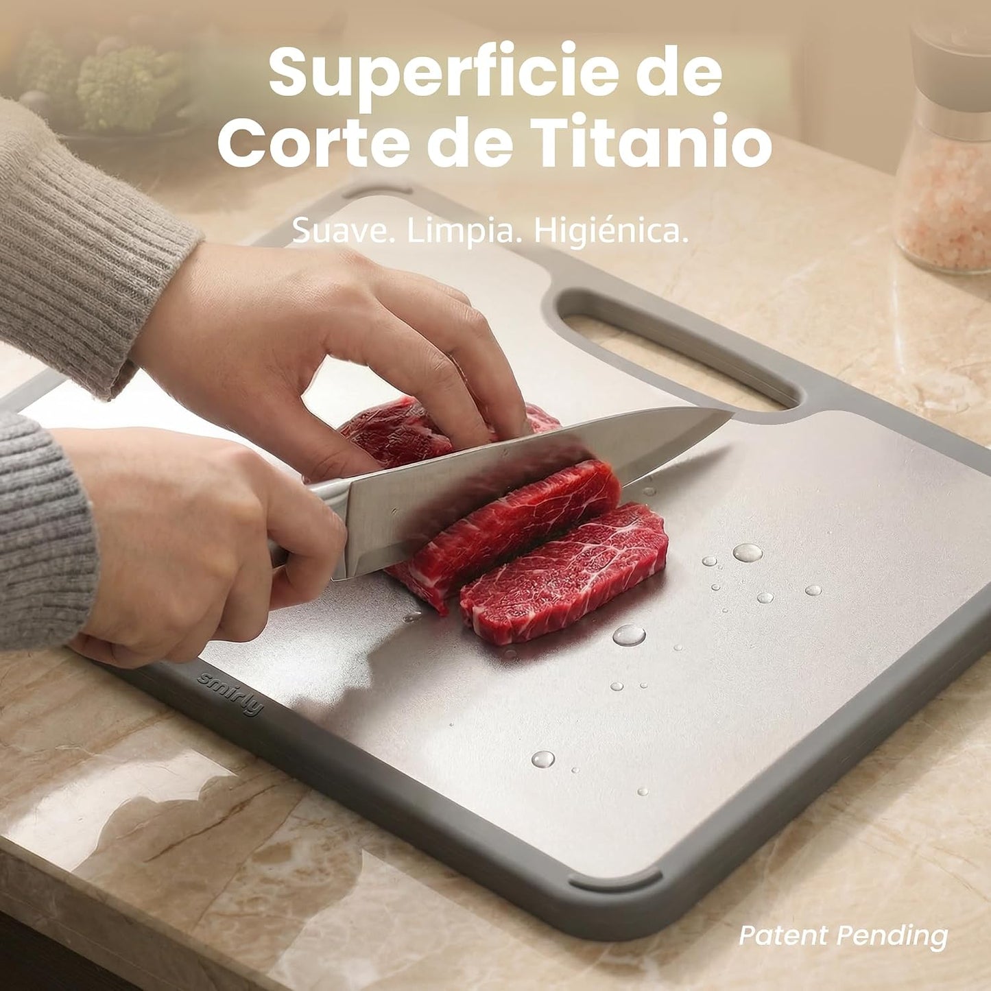 SMIRLY Tabla de cortar de titanio para cocina, juego de tablas de c...