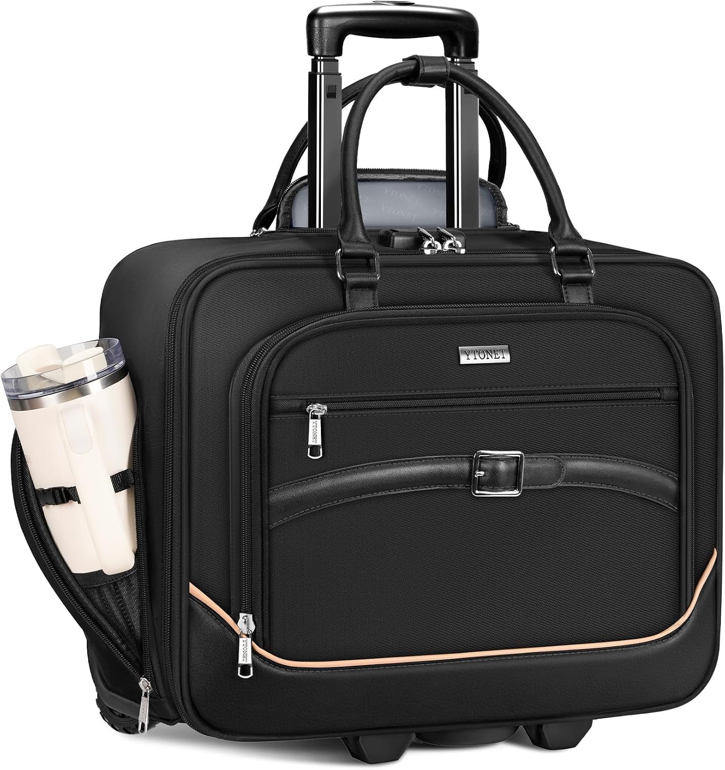 Ytonet Bolsa con ruedas para laptop, maletín con ruedas de 17.3 pul...