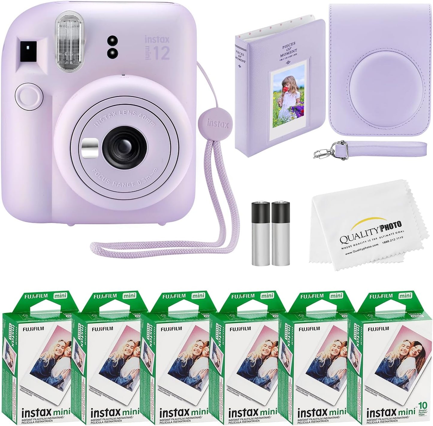 Cámara instantánea Fujifilm Instax Mini 12 + 60 impresiones fotográ...