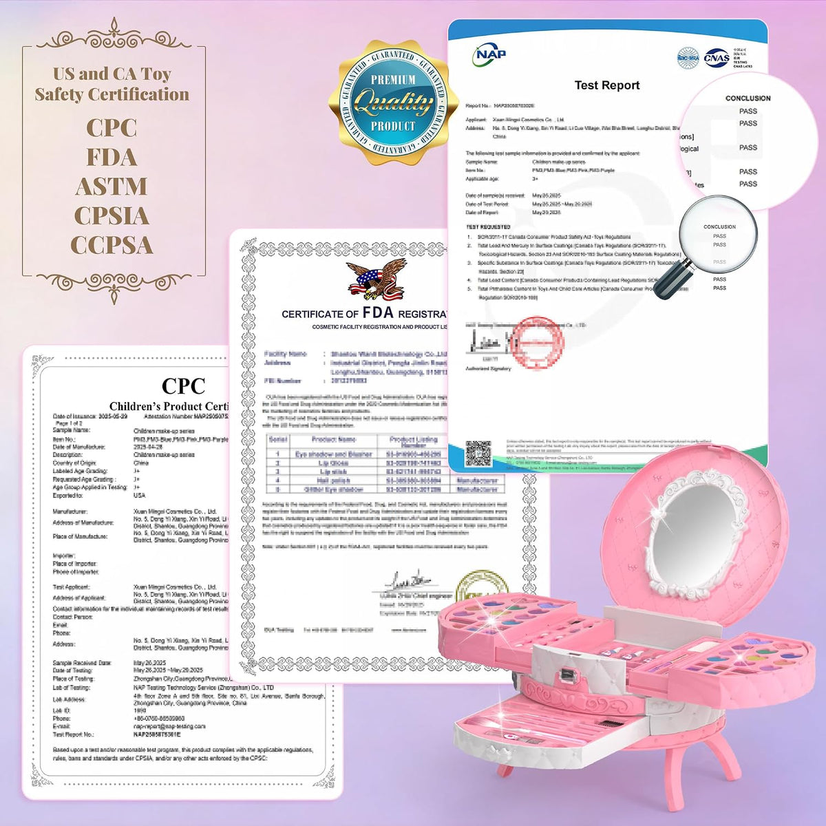Kit de maquillaje para niños, 59 piezas, para niñas, cosméticos aut...