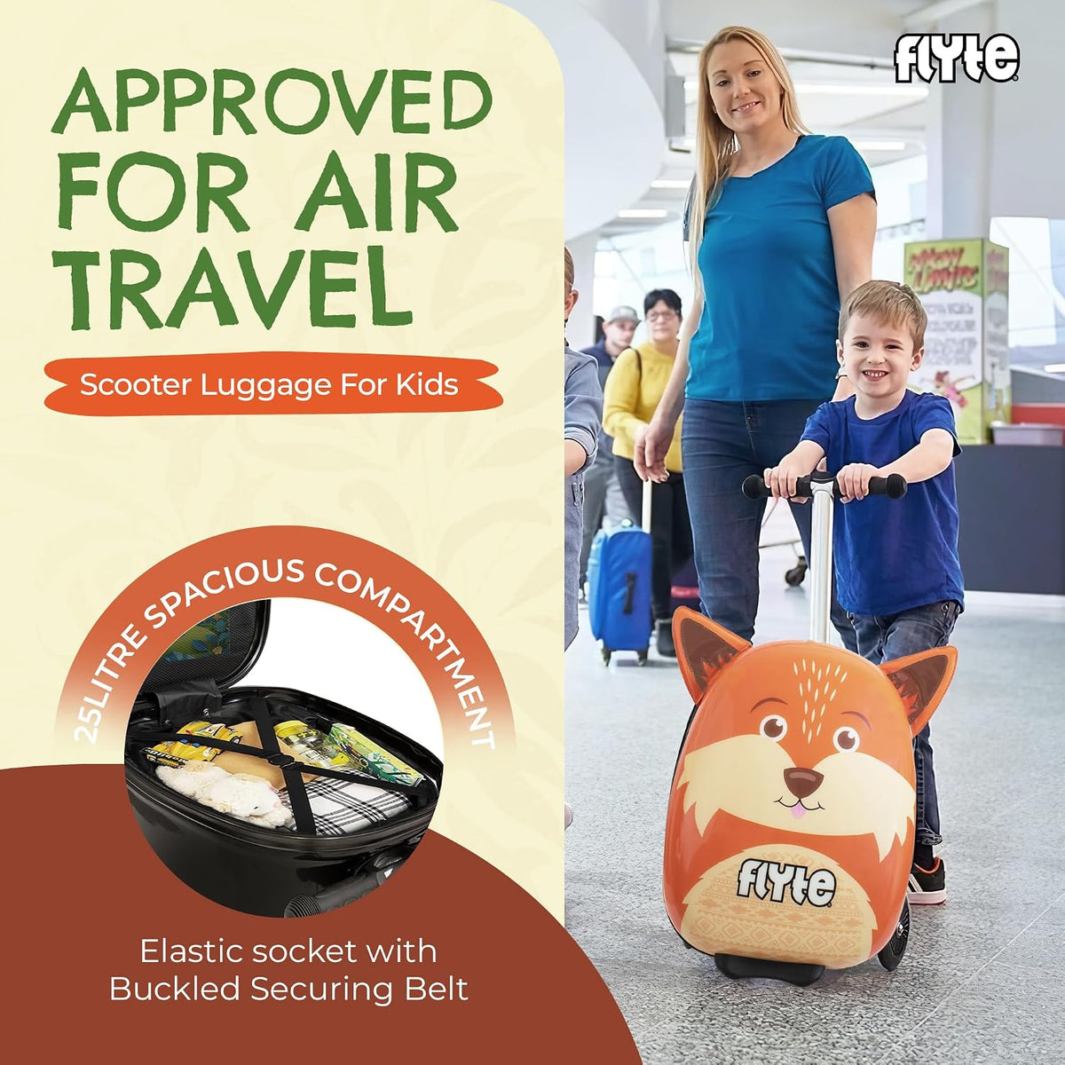 Flyte Maleta Scooter - 2 en 1, Maleta de 18 pulgadas para Montar pa...