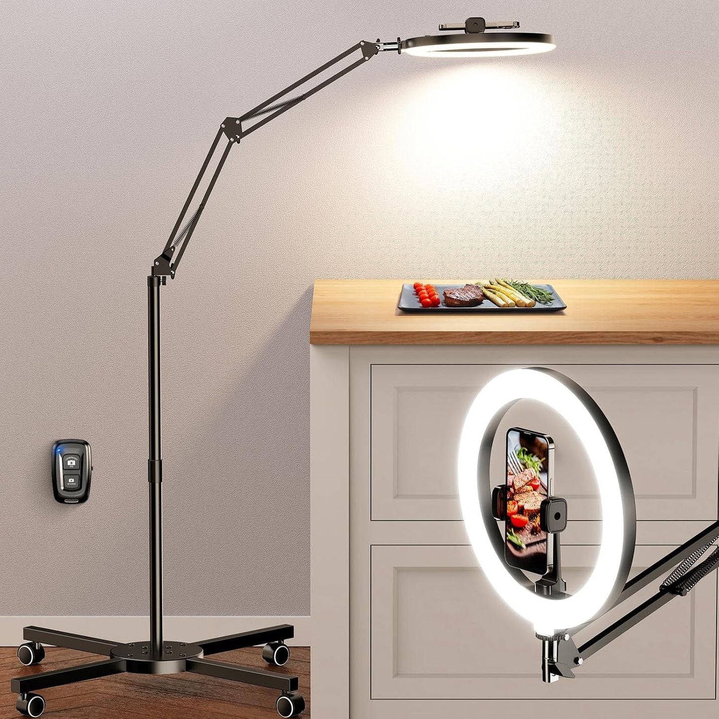 LUXSURE Trípode de Luz de Anillo para iPhone con Luz, Soporte de Cá...