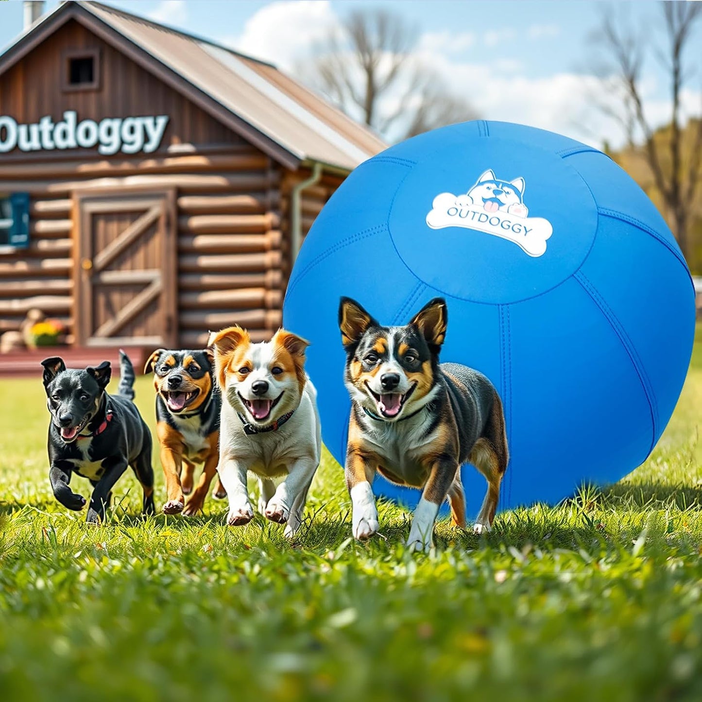 Outdoggy Pelota de pastoreo para perros de 25" - Resistente para ra...