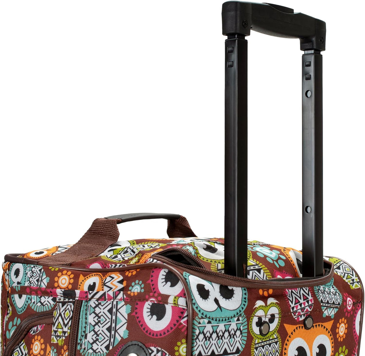 Rockland Bolsa de lona con ruedas, negra, 22"