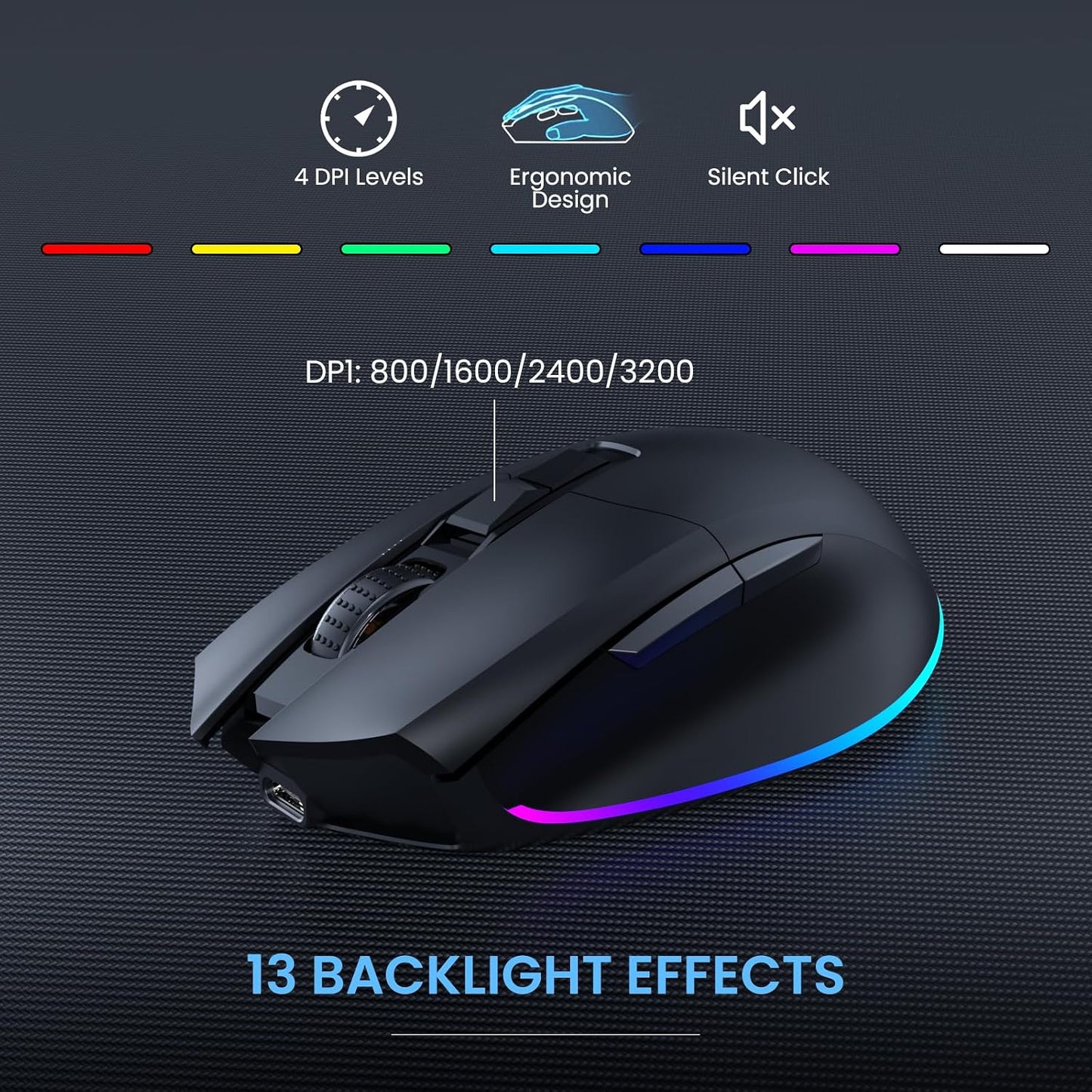 COLIKES Teclado inalámbrico ergonómico y mouse silencioso, teclado...
