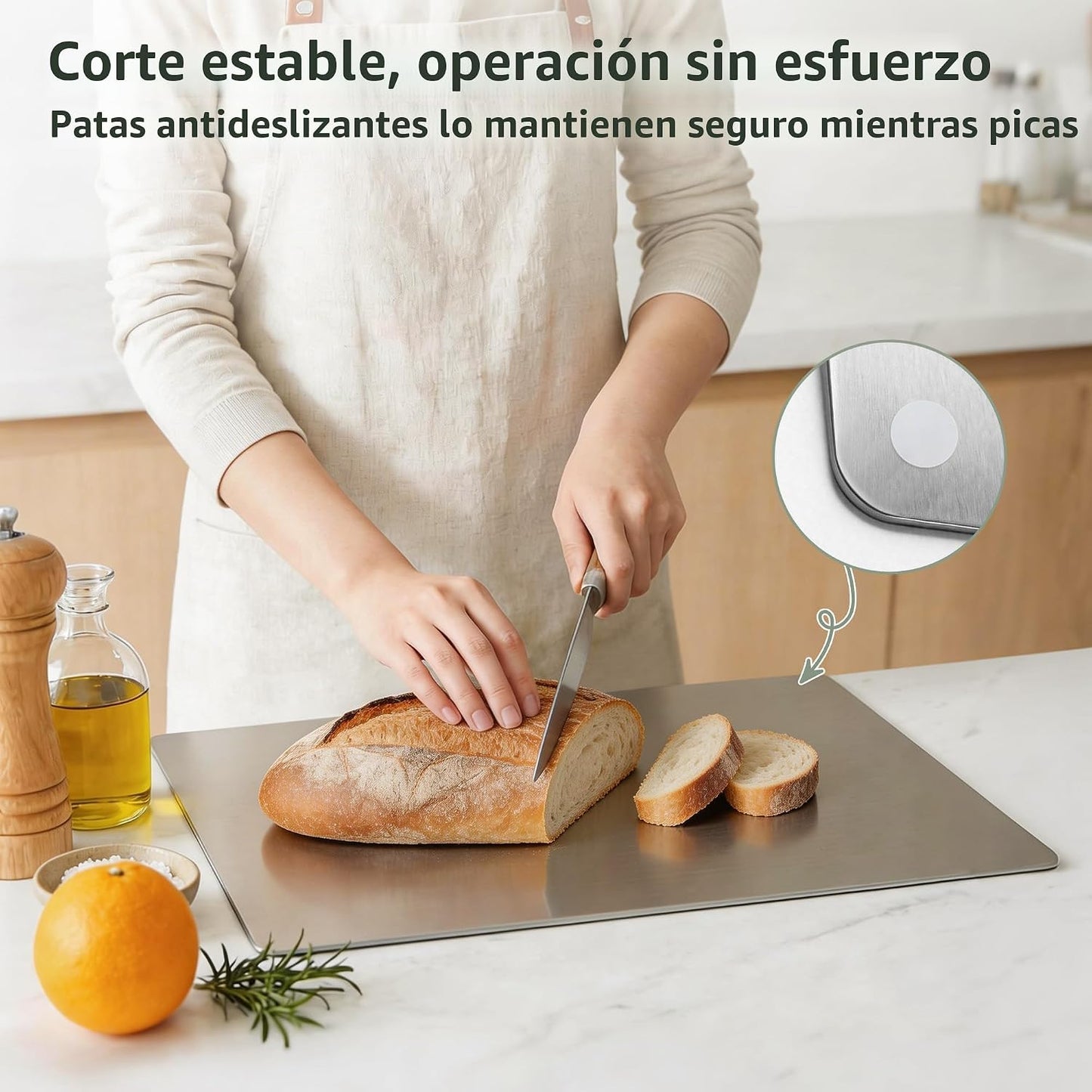 Tabla de cortar de acero inoxidable con labio, tabla de cortar de c...
