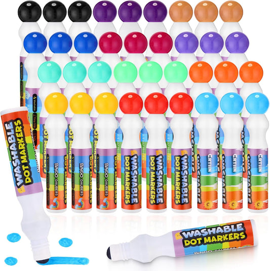 Crtiin Juego de marcadores de puntos lavables de 0.5 onzas de color...