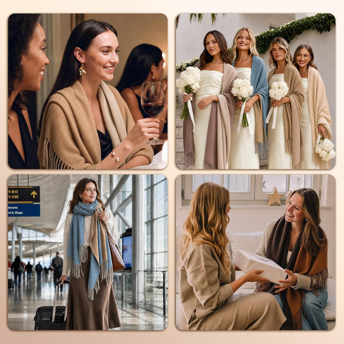 maamgic Bufanda de mujer Pashmina chales manta bufanda para vestido...