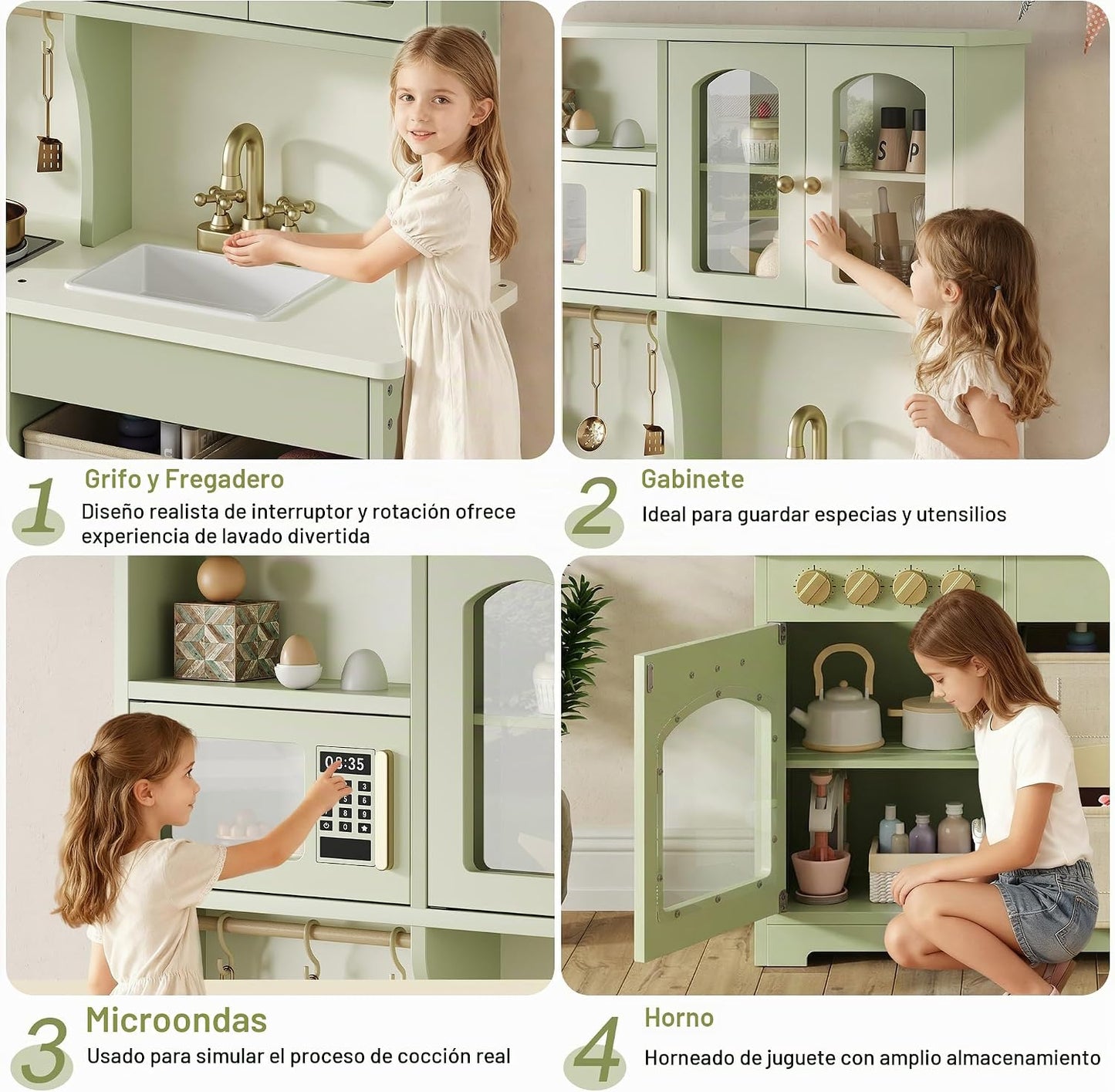 knoworld Juego de cocina para niños, juego de cocina de juguete de...