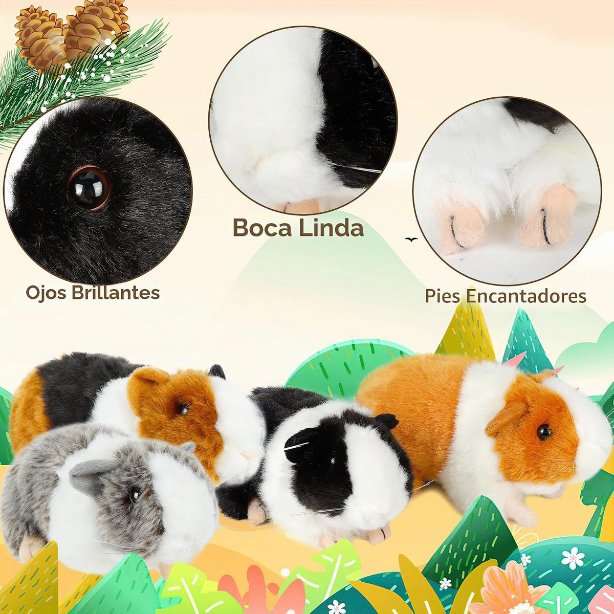 redaica 4 piezas peluches de conejillo de indias \u2013 Juguetes de...