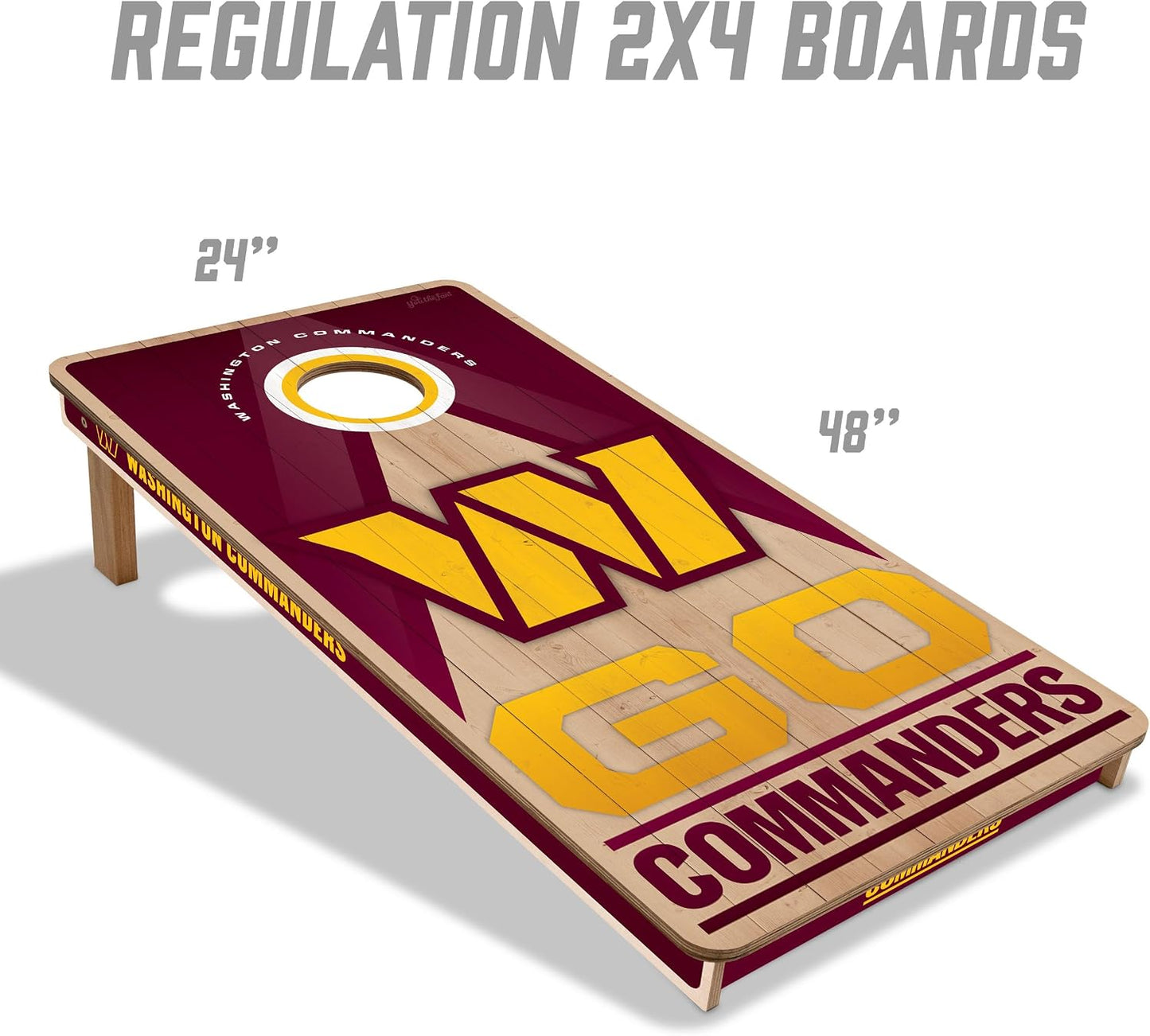 YouTheFan NFL - Juego profesional de Cornhole de madera de 2 x 4 pi...