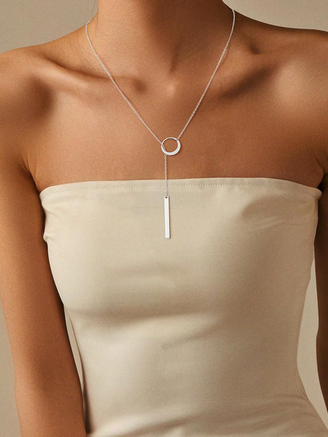 JIKASI Collares de oro Lariat para mujer, collar largo y delicado d...