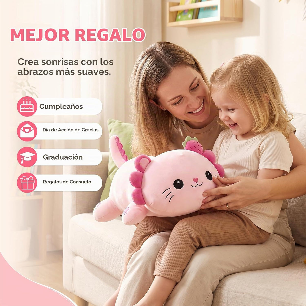 Onsoyours Almohada de peluche original de gato de ajolote de 13 pul...