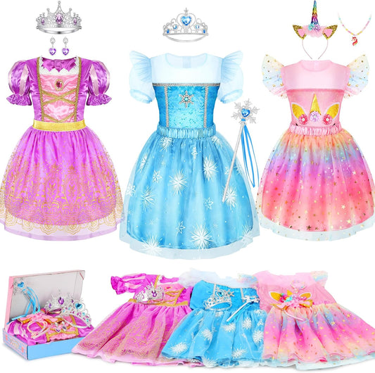 LIMIROLER Ropa de vestir de princesa para niña, disfraz de juego de...