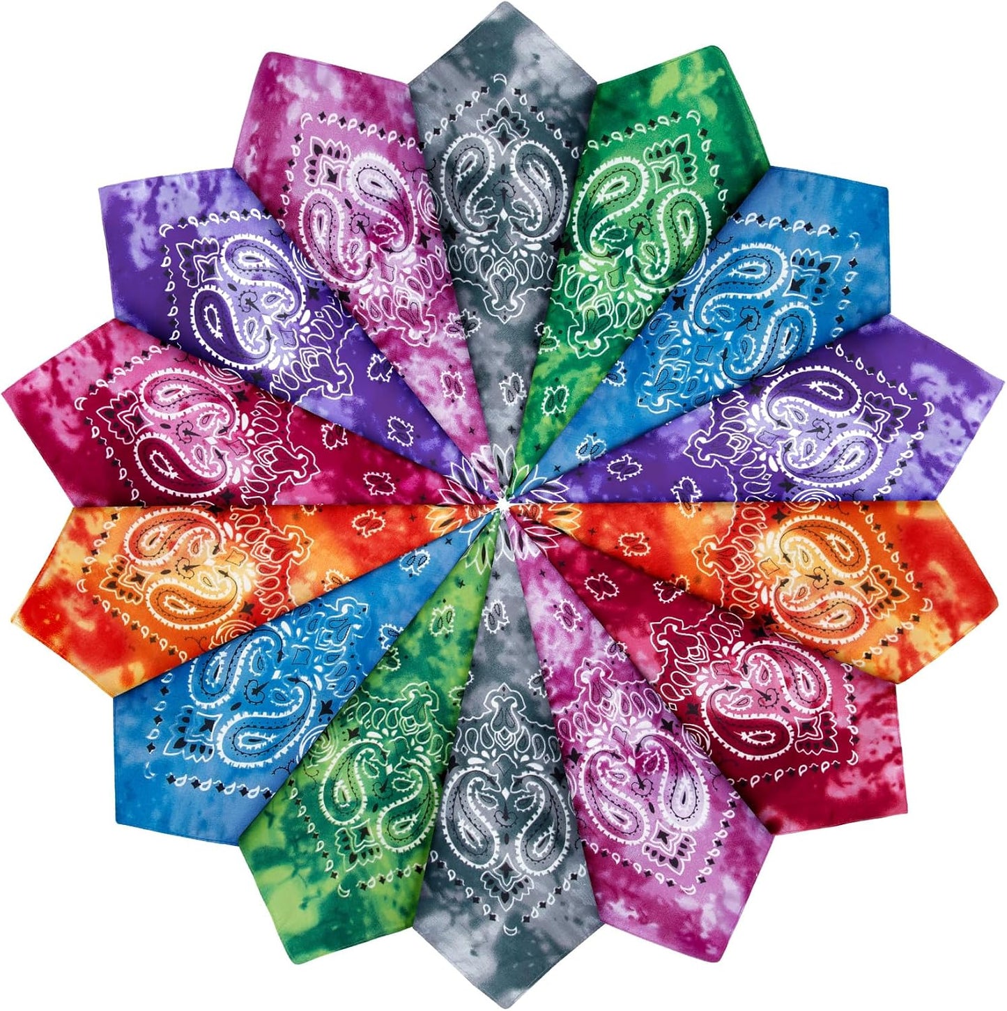YSense 14 piezas Bandanas con estampado de cachemira, diademas nove...