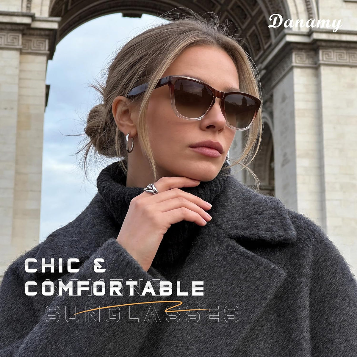 DANAMY Gafas de sol polarizadas para mujer y hombre, protección UV...