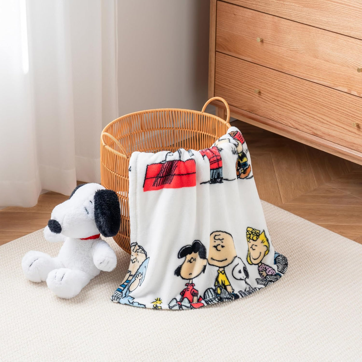 Berkshire VelvetLoft Peanuts Snoopy - Manta de felpa con bonito per...