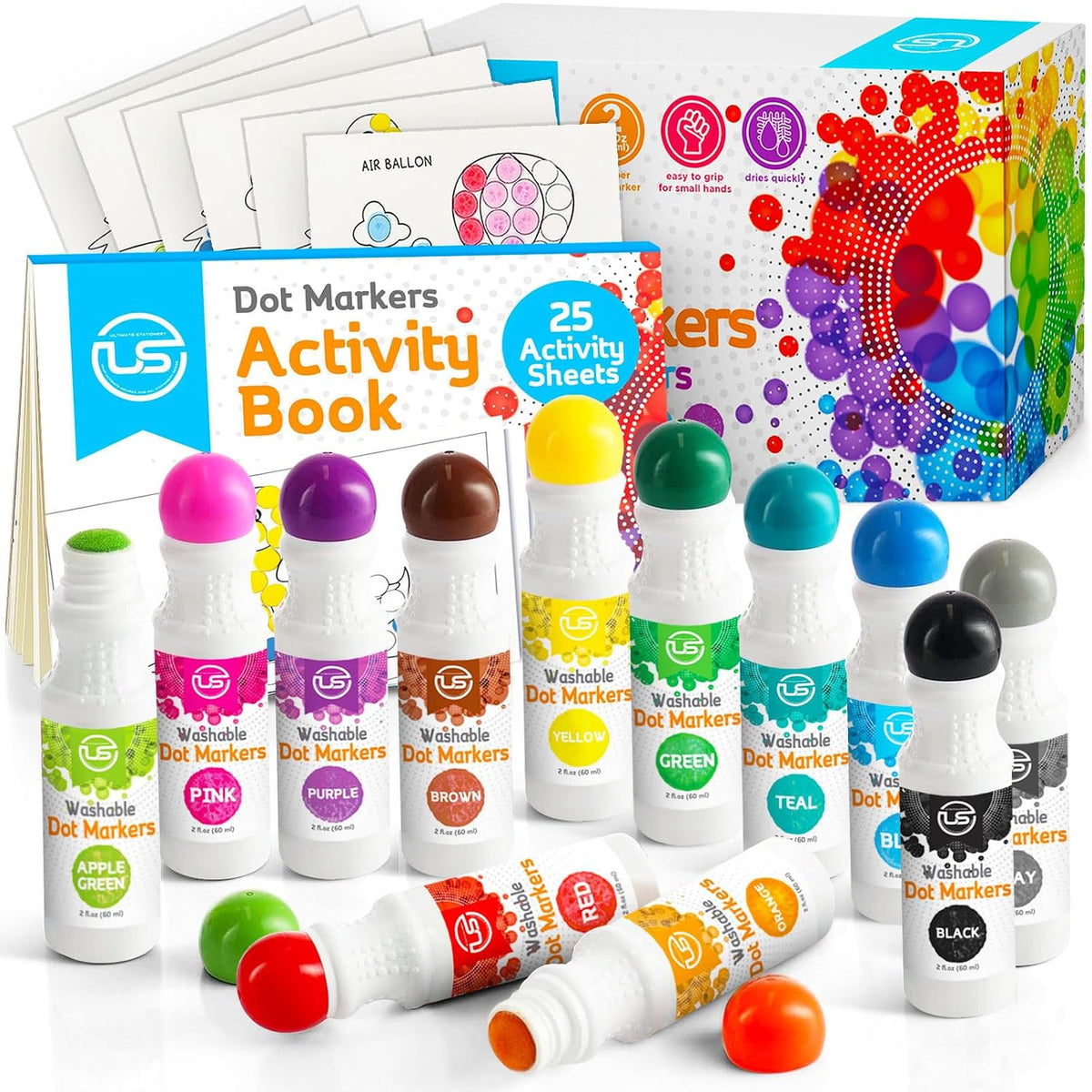 Ultimate Stationery Marcadores de puntos para niños pequeños y niño...