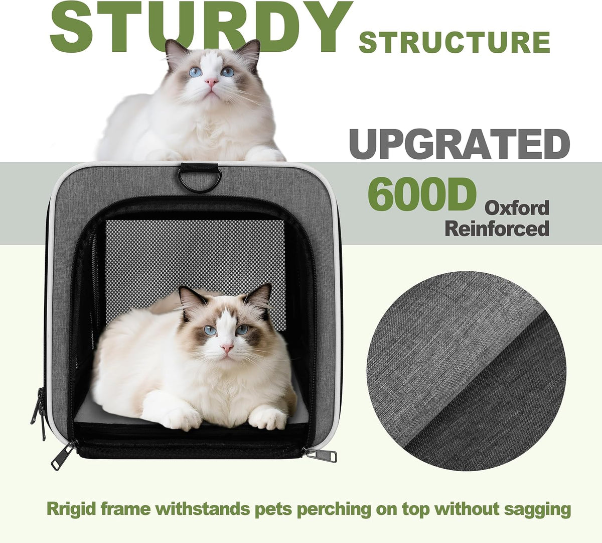GAPZER - Transportador para gatos de 18 x 11 x 11 pulgadas, carga s...