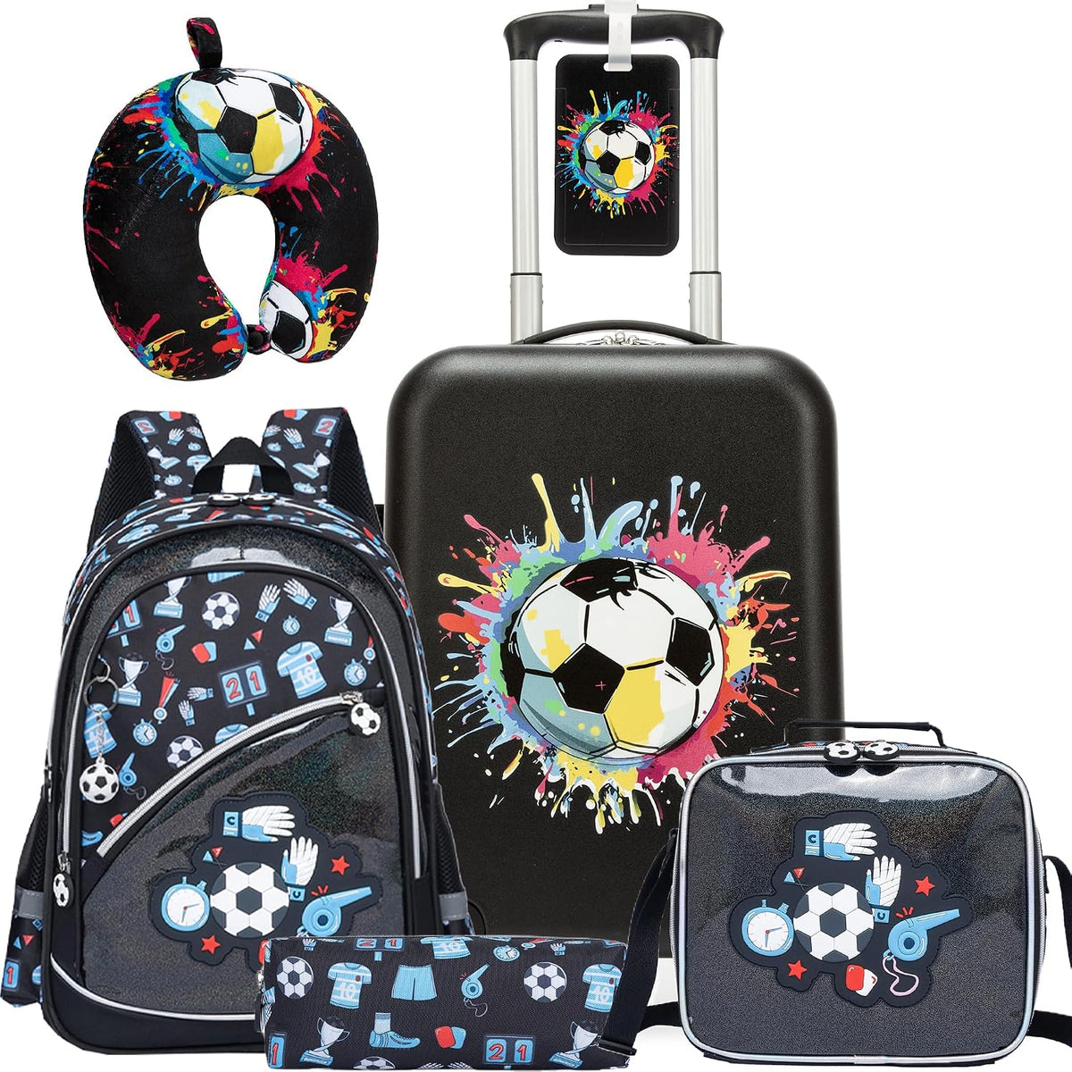 Homskiii Juego de maletas para niños, 5 piezas, equipaje rígido de...
