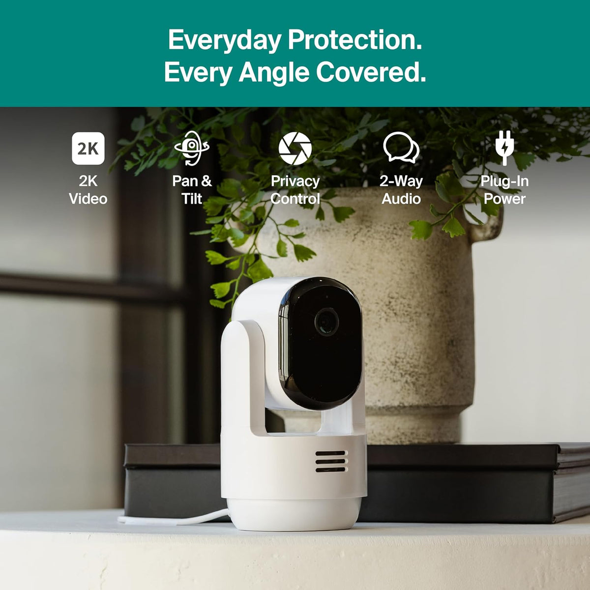 Arlo Essential Cámara de Seguridad Interior con Panorámica e Inclin...