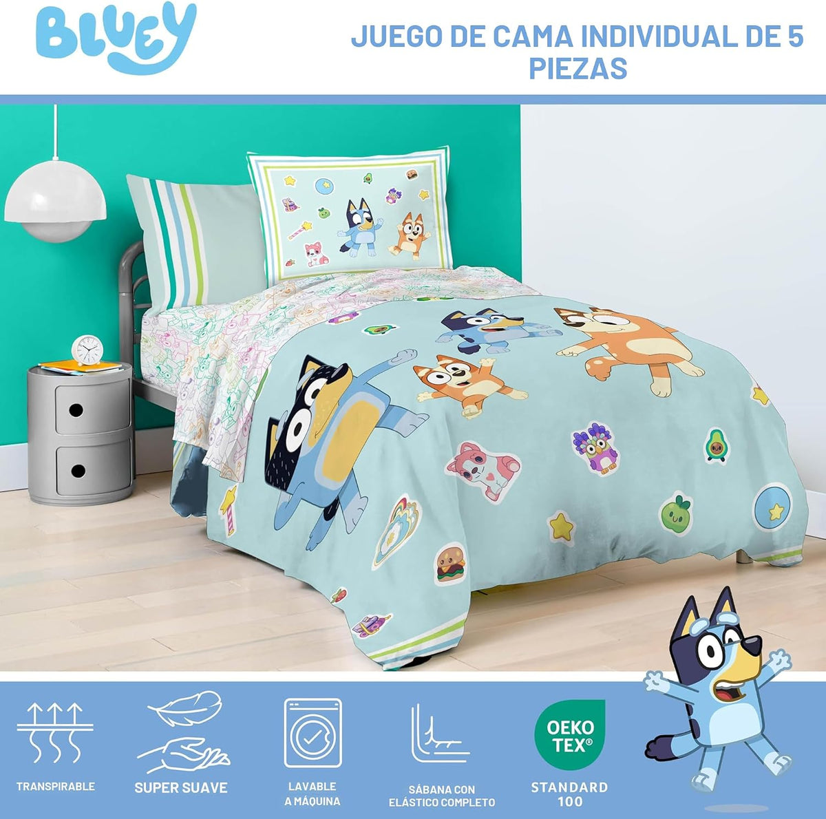 Jay Franco - Juego de edredón para niños incluye sábanas y fundas d...