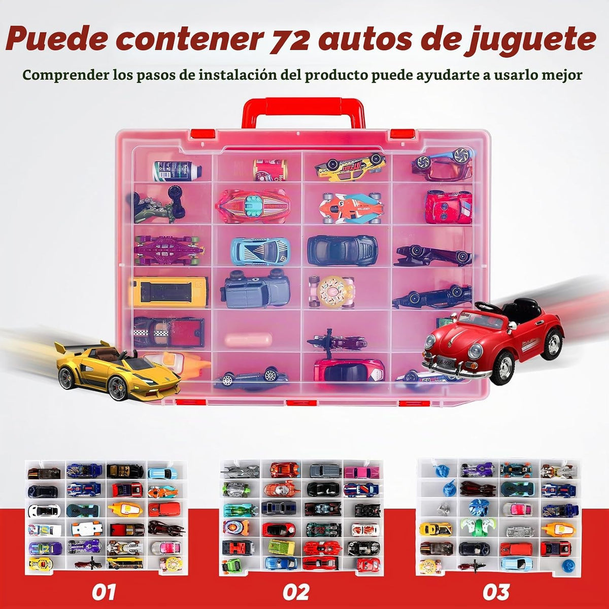 RHCOM Organizador de juguetes. 72 compartimentos. Caja de almacenam...