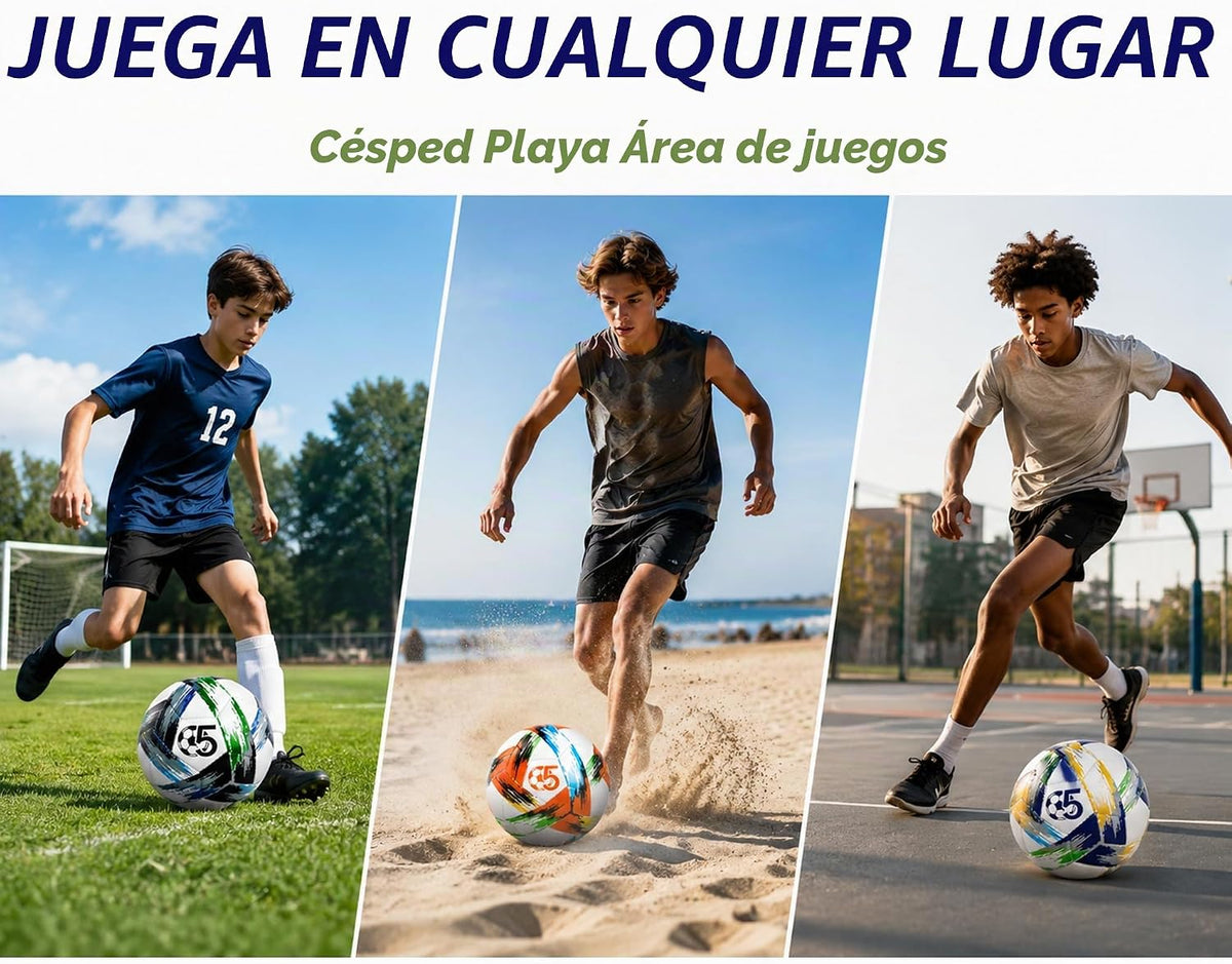 Innotoys Balón de fútbol tamaño 5, tamaño 4, tamaño 3, desinflado,...