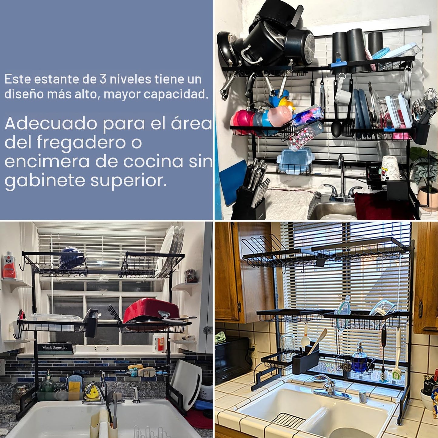 ADBIU - Escurridor de platos sobre el fregadero (Altura y longitud...