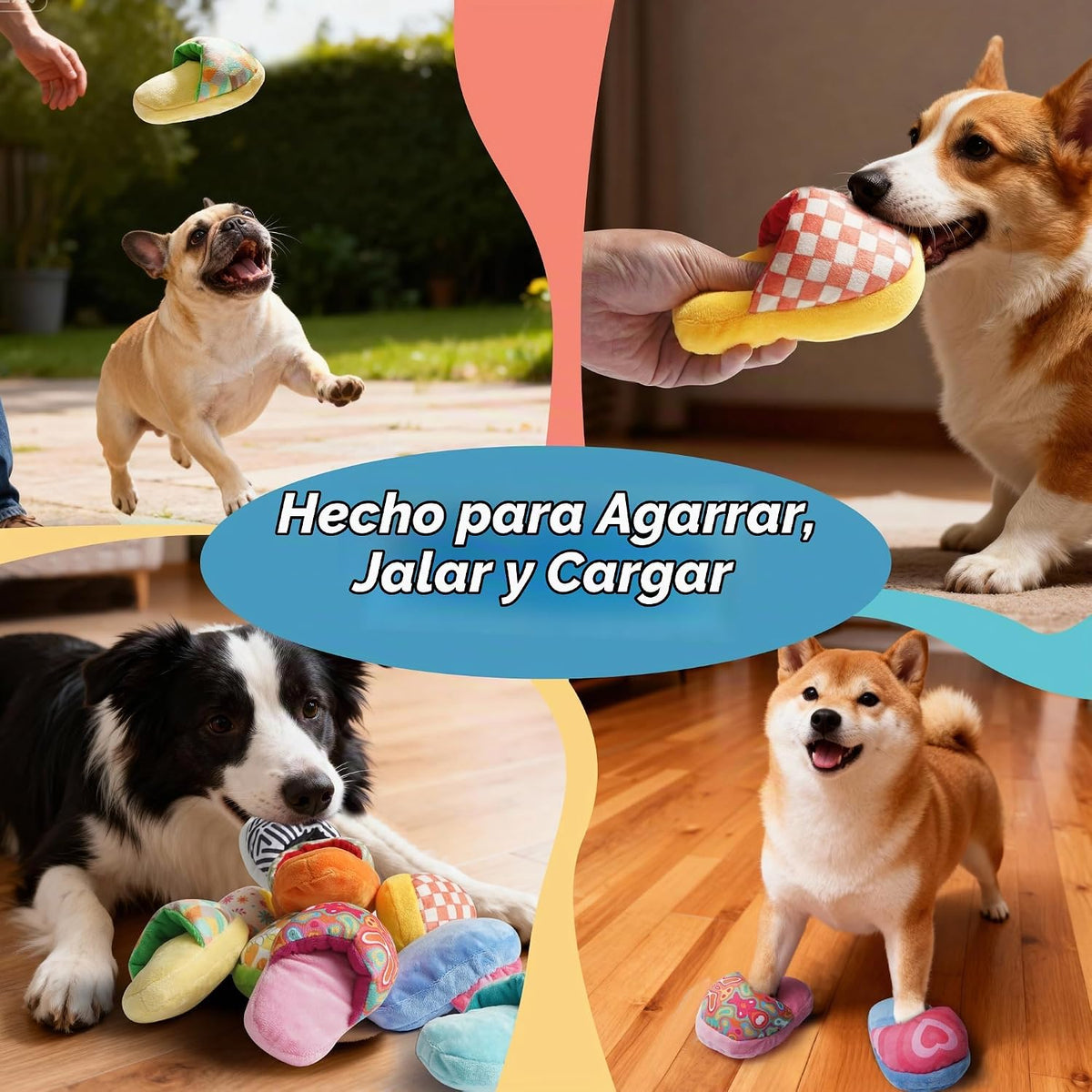 Nocciola Paquete de 10 juguetes deslizantes para perros, juguetes c...