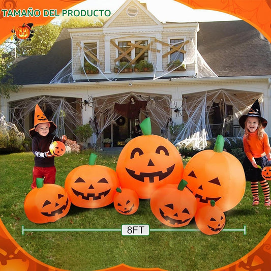 YOUBEMAGIC Parche inflable de calabaza de Halloween de 8 pies de la...