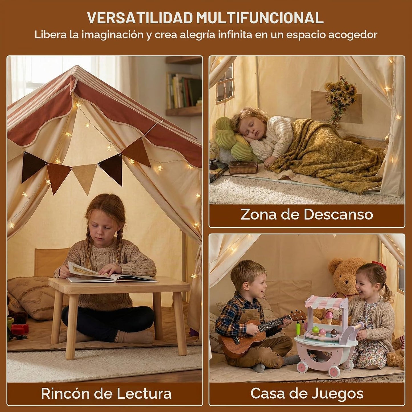 KetieStory Tienda de campaña para niños, tienda de campaña grande p...
