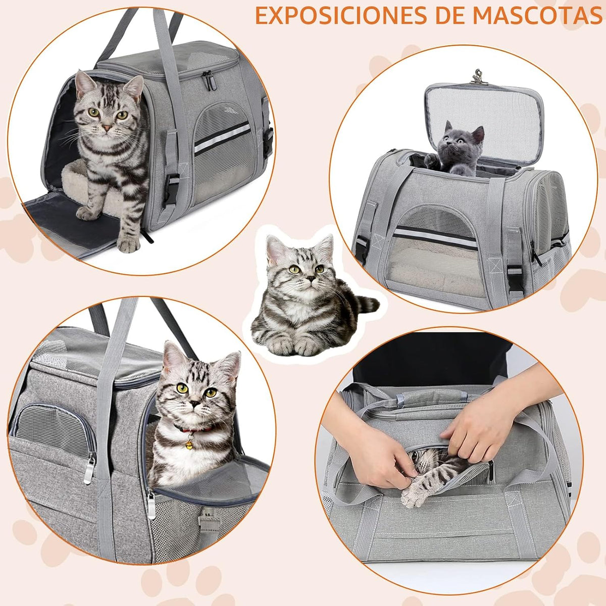 Bolsa de transporte para mascotas aprobada por aerolíneas para gato...