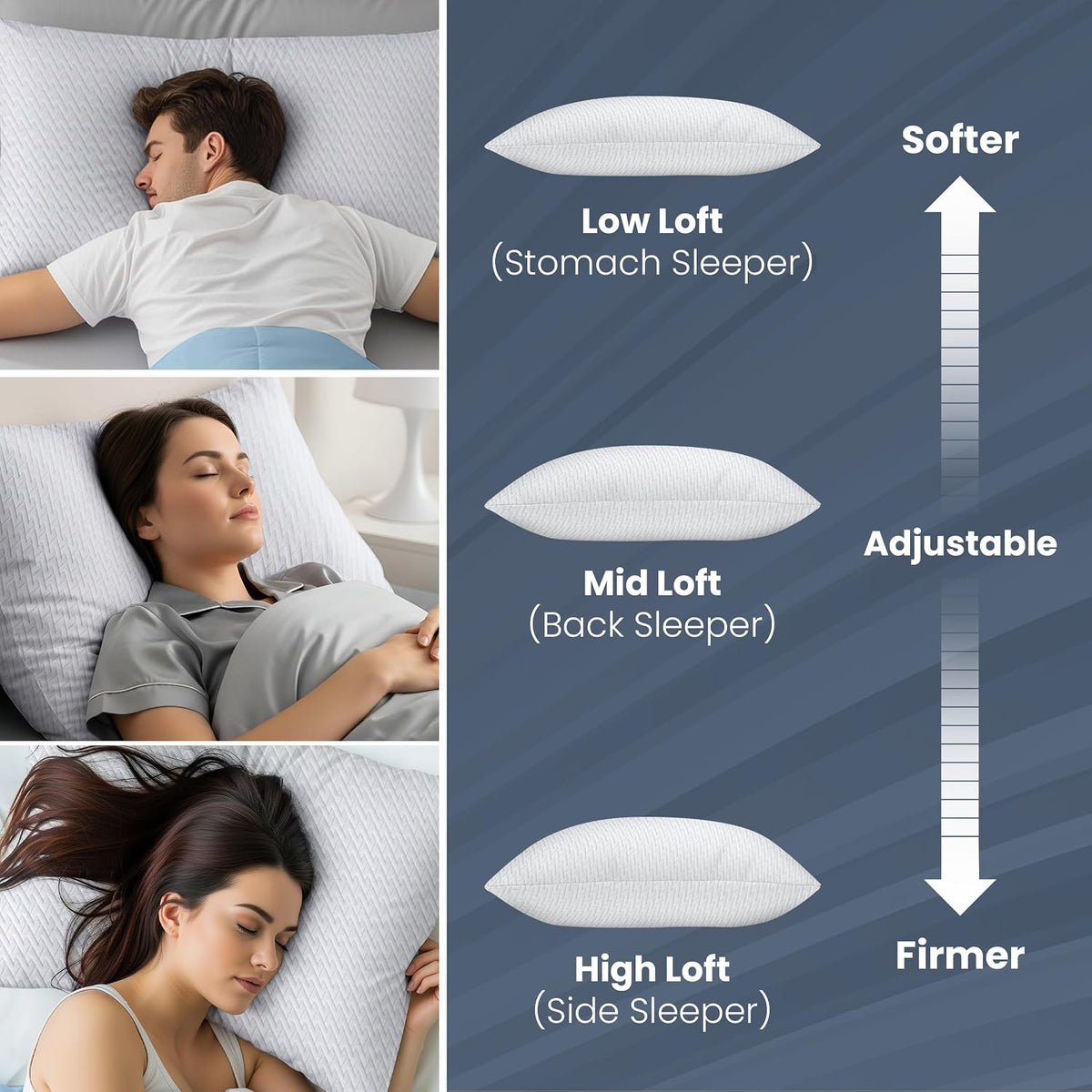 Utopia Bedding Almohadas de espuma viscoelástica trituradas, almoha...