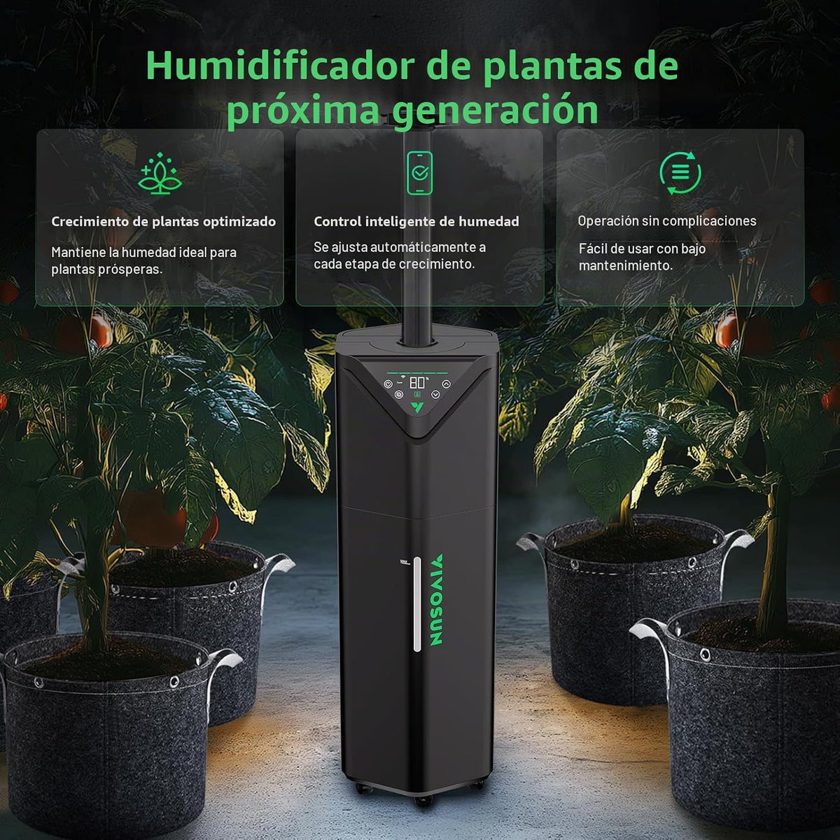 VIVOSUN AeroStream H19 Humidificador ambiental inteligente de 19L c...