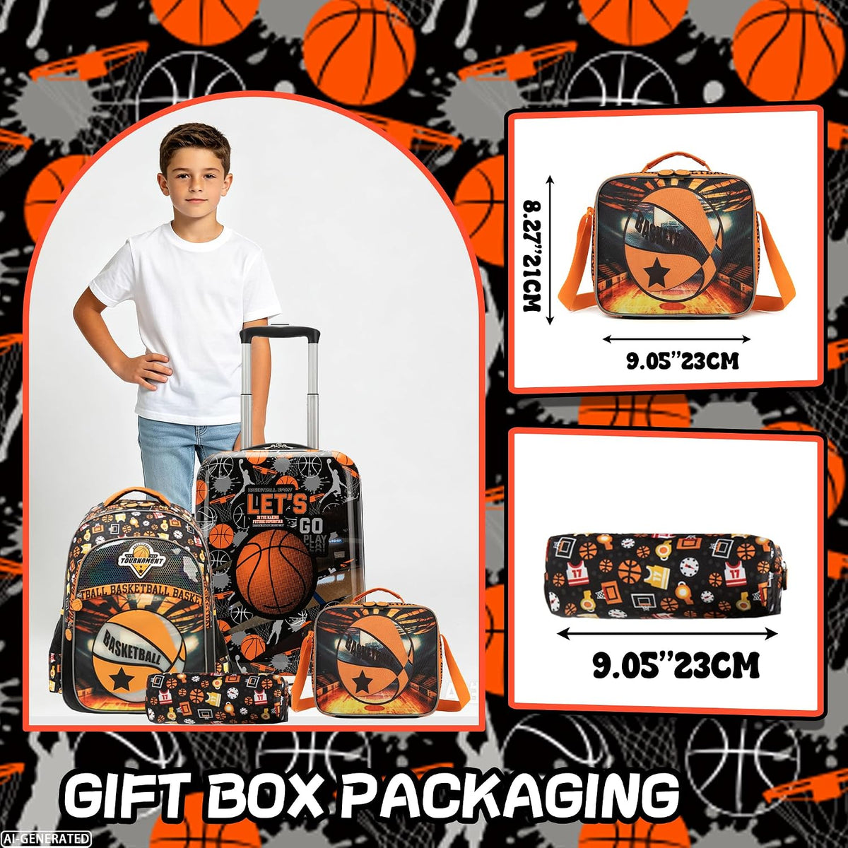 Homskiii Juego de maletas para niños, 5 piezas, equipaje rígido de...