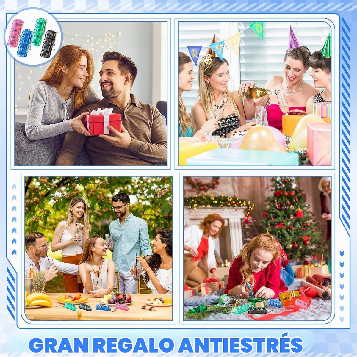 Halloscume 4 Piezas Juguete Fidget de Teclado para Adultos Juguete...
