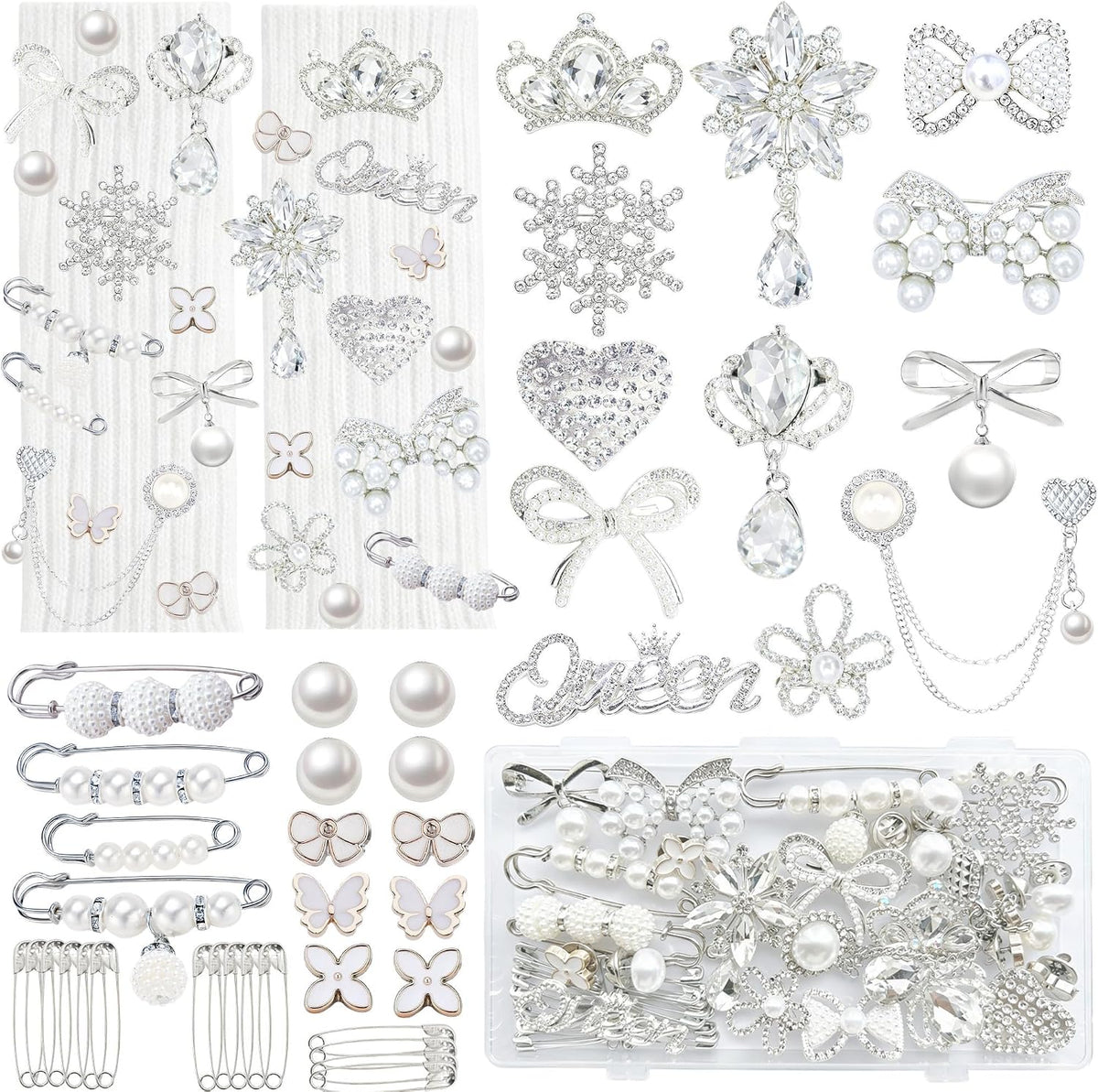 Kit de 72 dijes de calcetines de chatarra, broches y alfileres dora...