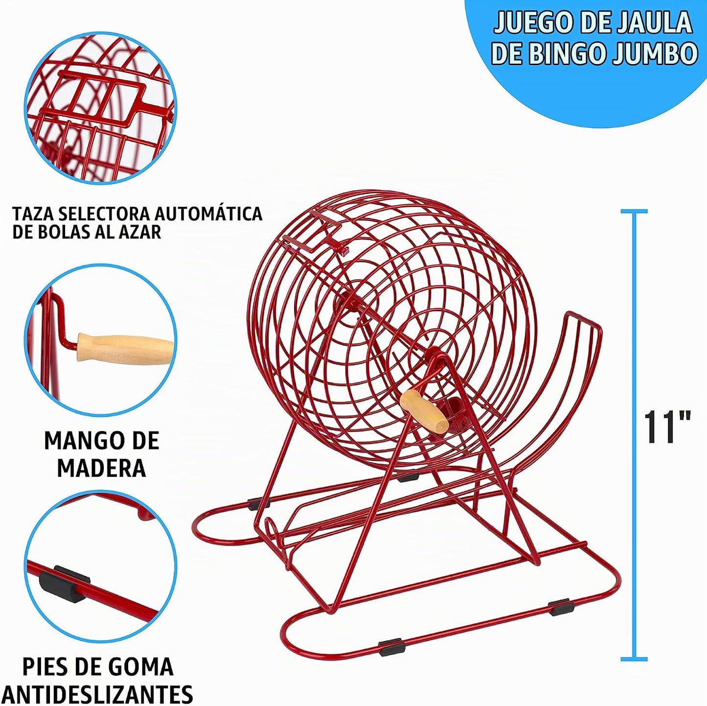 Regal Bingo - Juego de Bingo Profesional con Jaula de Rueda de 11 P...
