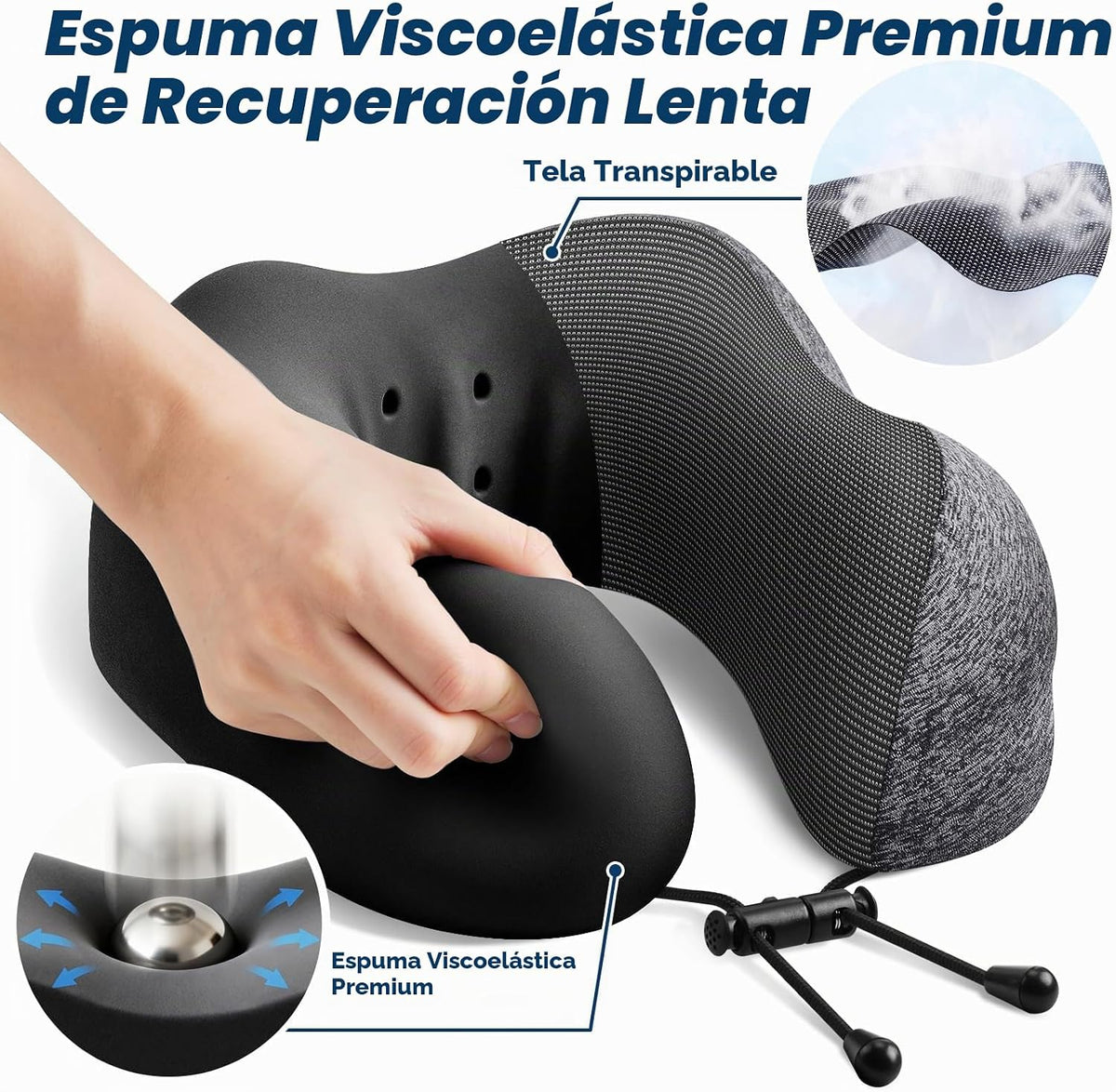 ExploreBliss Almohada de Viaje, Almohadas de Viaje para Dormir en A...