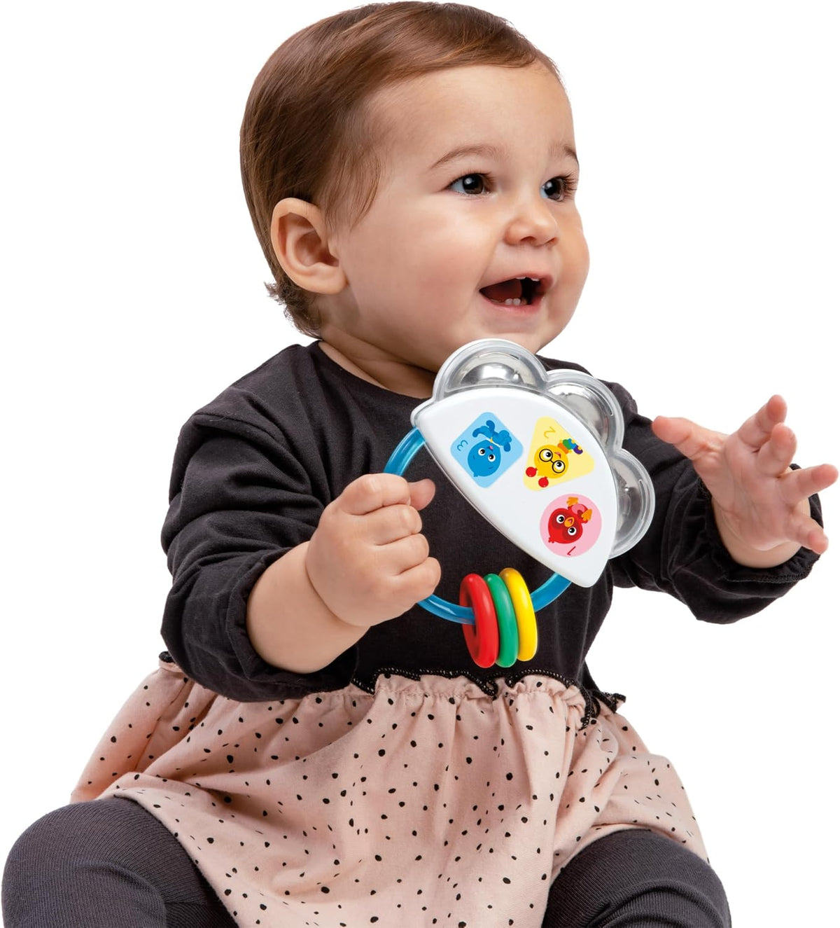 Baby Einstein Pequeño juguete musical de pandereta y sonajero, sin...