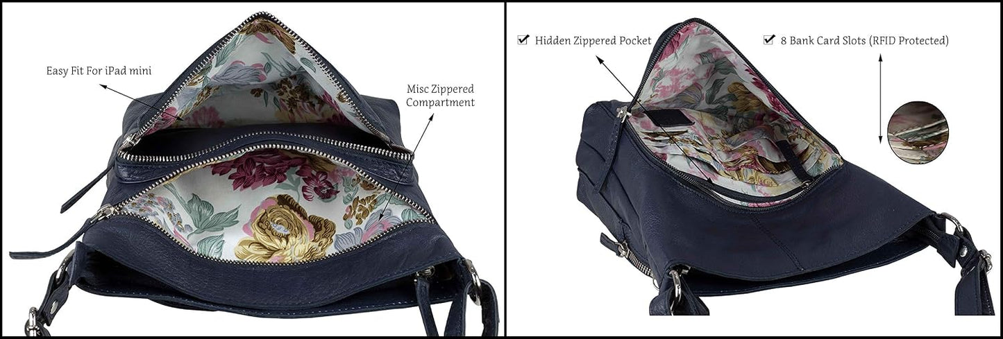 Mou Meraki Bolso cruzado de cuero genuino y bolsos - Bolso cruzado...