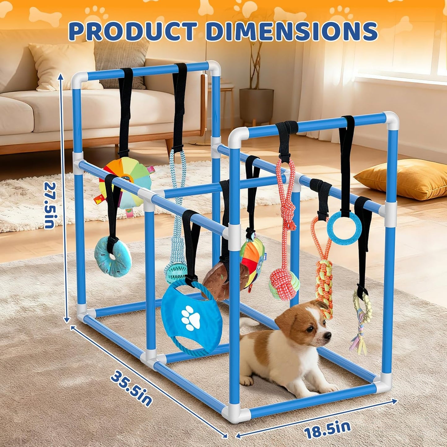 Gimnasio grande para cachorros y 10 juguetes colgantes para jugar e...