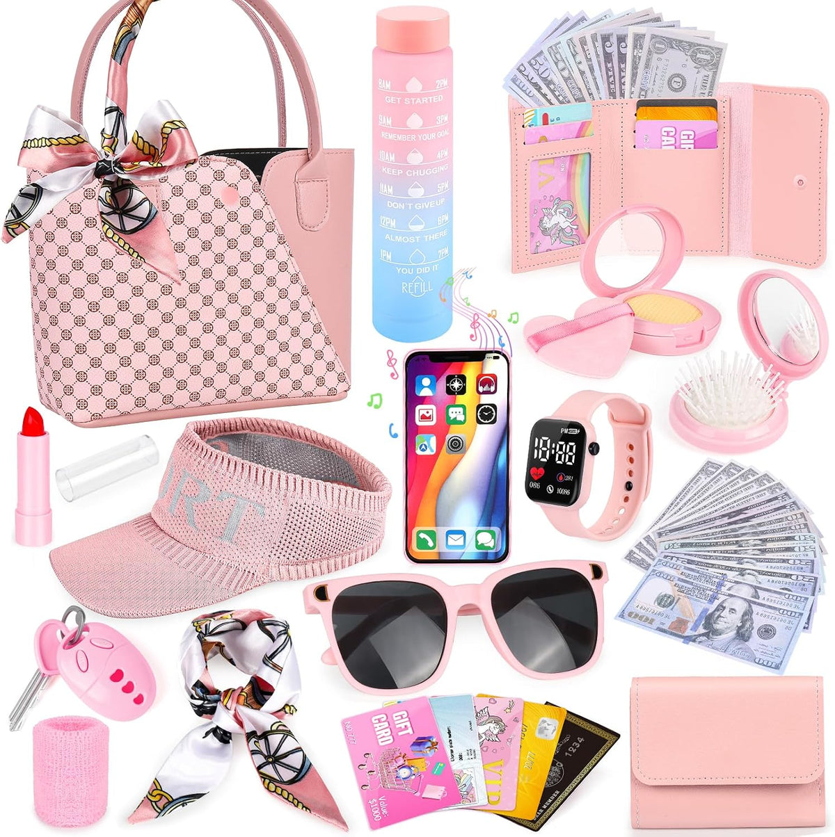 Bolsa de juego para niñas pequeñas, 34 piezas de bolsa deportiva pa...
