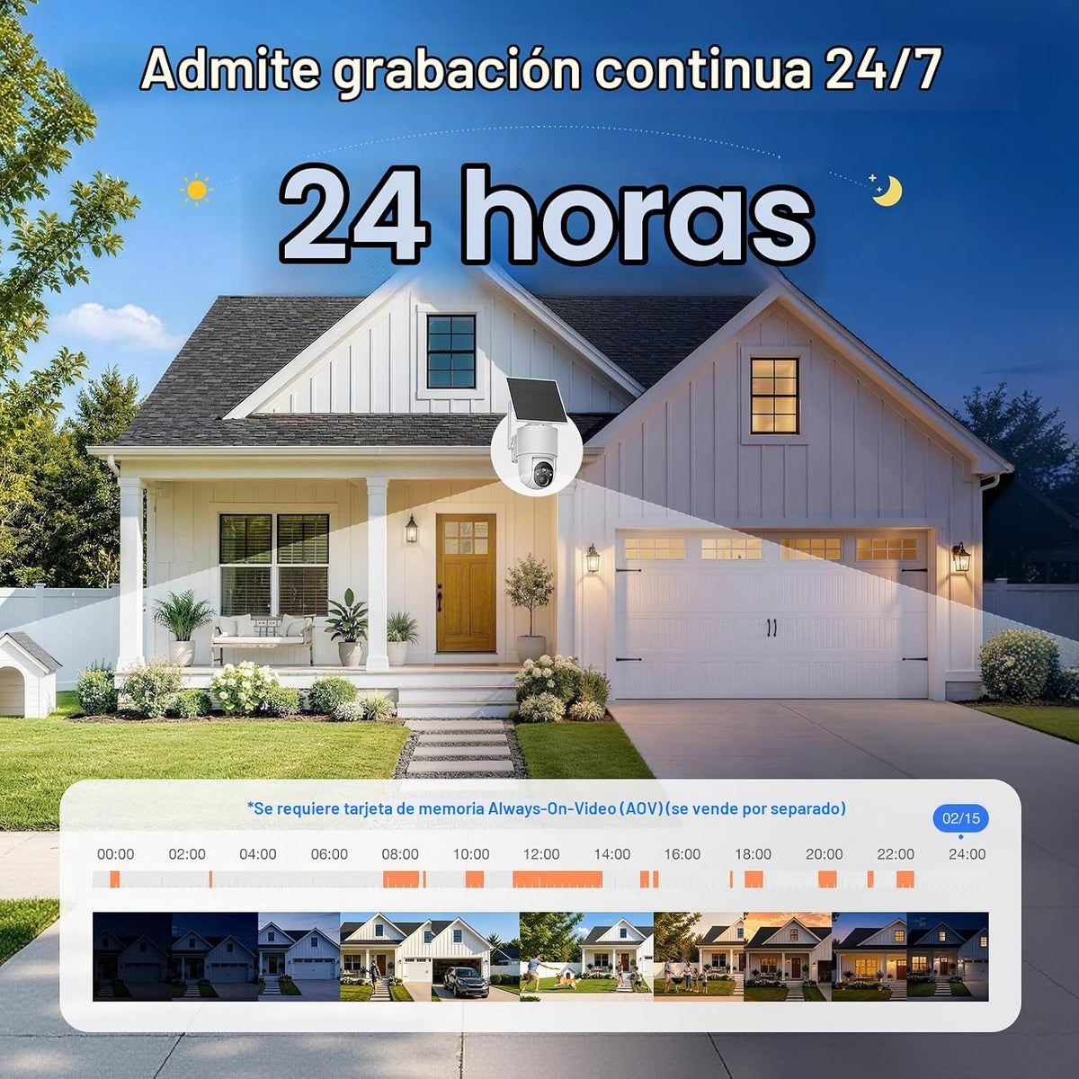 Tical Cámara solar inalámbrica para exteriores, cámara de seguridad...