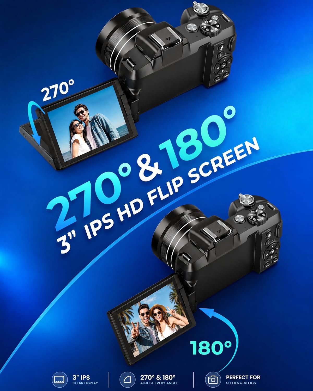 Cámaras digitales 5K para fotografía \u2013 Foco automático rápido...