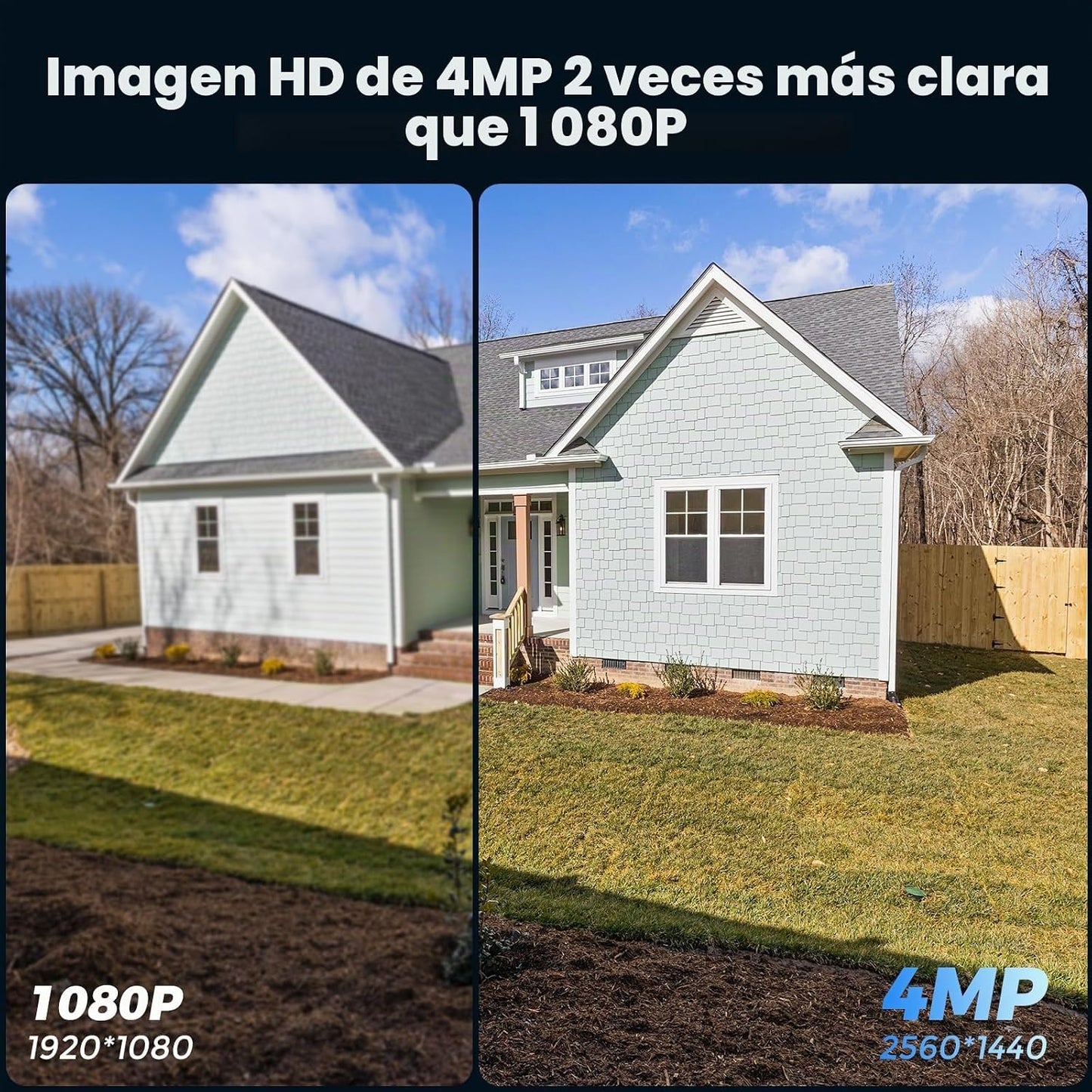 Hiseeu Cámaras de seguridad solares inteligentes para exteriores, a...