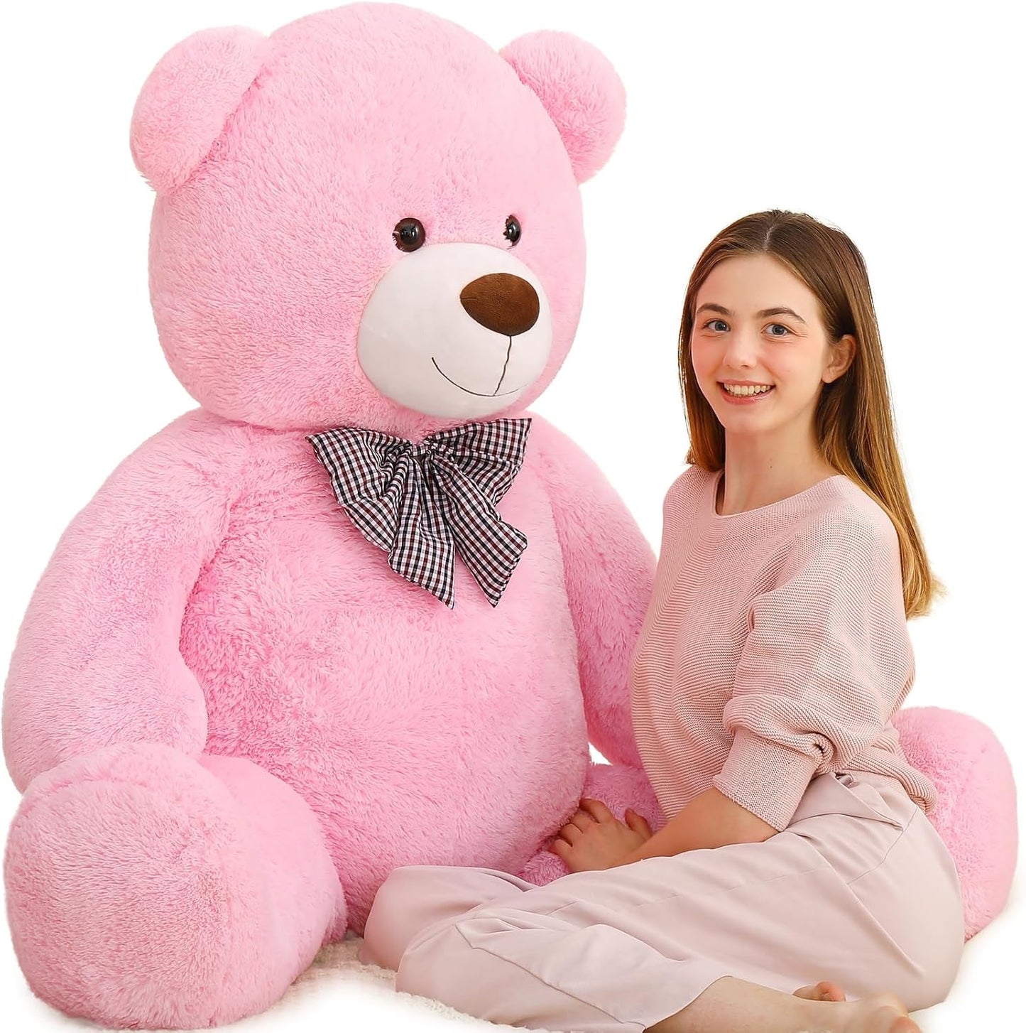 MaoGoLan Oso de peluche gigante rosa de 55 pulgadas, tamaño real, g...