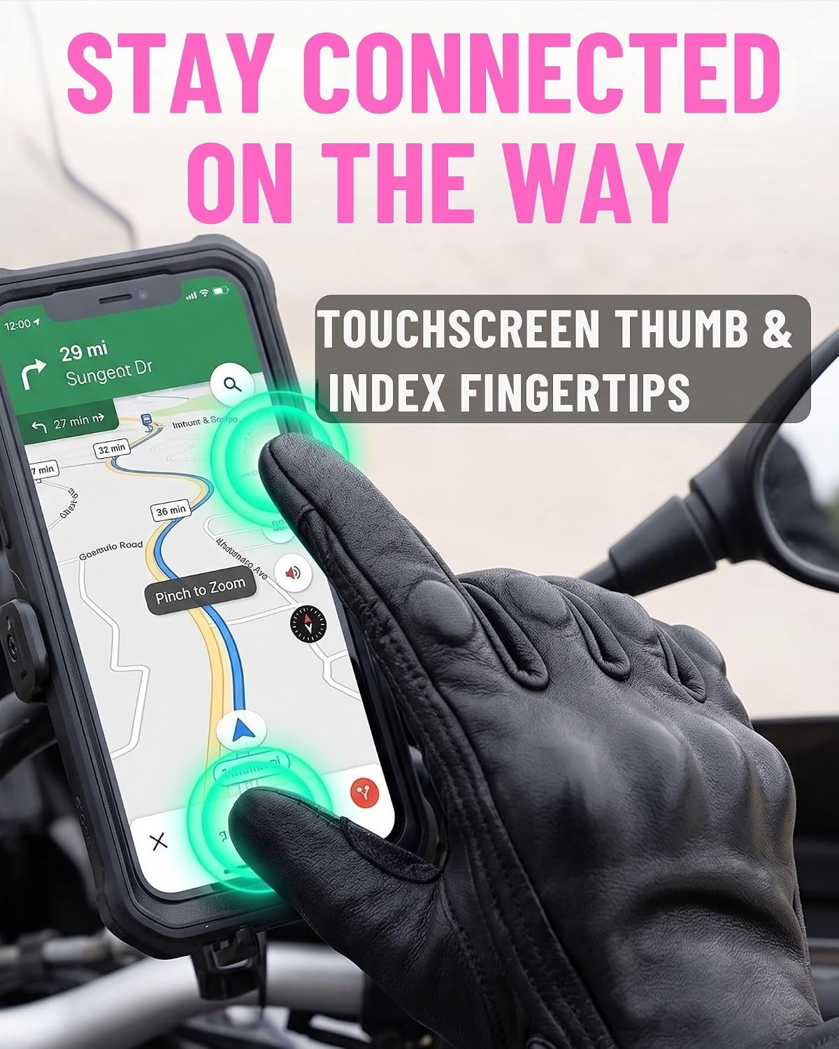 Guantes completos de motocicleta para mujer, con nudillos reforzado...